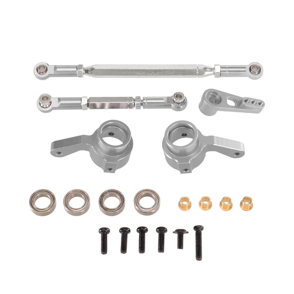 Compatible with 1/12 MN168 New99S MN82 MN78 D90 D91 D96 MN99S RC Car Accessories Metal Steering Rod Servo Arm Steering Cup(Silver)