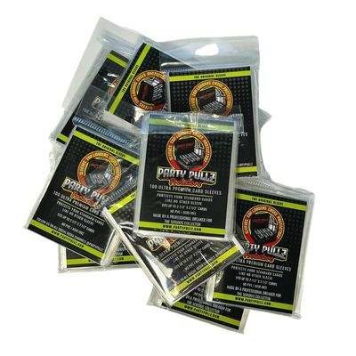 Party Pullz Protectorz Original Sleeves - 10pk - 1000 Ultra Clear, 2mm and Easy Glide Open Sleeves. Fits Standard Cards and up to 79 Point memoabilia Cards. Fits Sports Trading and TCG Cards. (10)