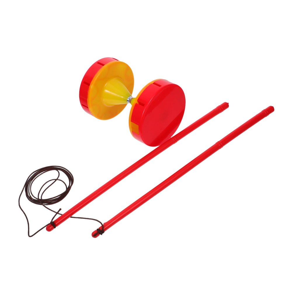 Yardwe 1 Set Double Bearing Chinese Diabolo Lightweight Juggling with Sticks String for Adults for Outdoor Fitness and Skill Development