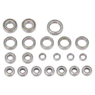 21PCS RC Car Bearings Kit, Stainless Steel, High Rotation Accuracy, Complete Sealed Wheel Hubs Bearing Set for Slash 4X4