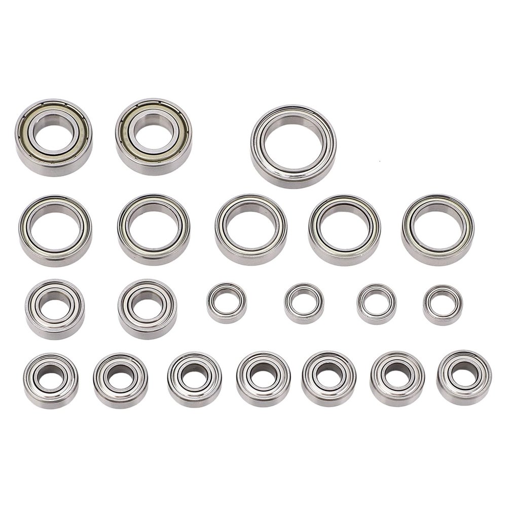 21PCS RC Car Bearings Kit, Stainless Steel, High Rotation Accuracy, Complete Sealed Wheel Hubs Bearing Set for Slash 4X4