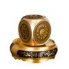 Artistic Spinning Brass Feng Shui Cube  6 Unique Chinese Auspicious Patterns, Pi Xiu Stand, Portable Good Luck Charm & Office or Home Decor view 1