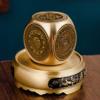 Artistic Spinning Brass Feng Shui Cube  6 Unique Chinese Auspicious Patterns, Pi Xiu Stand, Portable Good Luck Charm & Office or Home Decor view 4