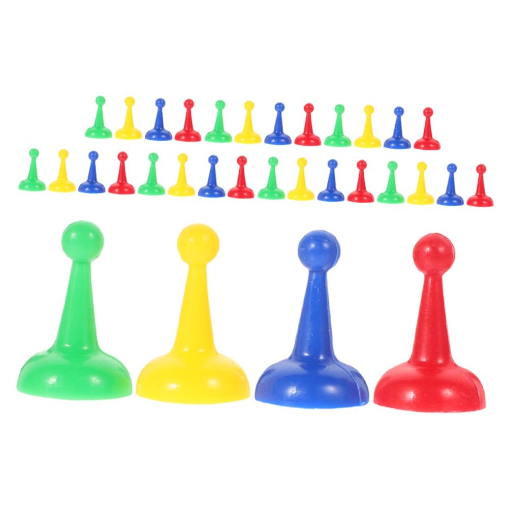 32pcs Plastic Pawn Chess Pieces: Board Games Multicolor Pieces Bulk for Board Component - Tabletop Markers Tabletop Games Enhance Your Gaming Experience