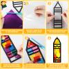 32 Sets Back to School Crayon Suncatchers Craft Kit DIY Window Stained Glass Effect Crayons Paper Crafts for Home School Classroom Decoration Kid Birthday Gifts Creative Art Projects Activity Game view 3