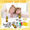32 Sets Back to School Crayon Suncatchers Craft Kit DIY Window Stained Glass Effect Crayons Paper Crafts for Home School Classroom Decoration Kid Birthday Gifts Creative Art Projects Activity Game view 4