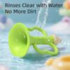 GeeKiPrime Baby Trumpet Toy 6-12 Months, Silicone Baby Horn Blowing Toy with 2PCS Yellow Green for Teething Sensory Play, Infant Easy Grip Teether Whistle Toys 0-6 Months, Toddlers Newborn Gift view 3