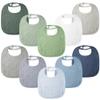 100% Cotton Muslin Baby Bibs 10-Pack Baby Drool Bibs for Unisex Baby Toddlers Infant Newborns Drooling and Teething(Blue Green) view 1
