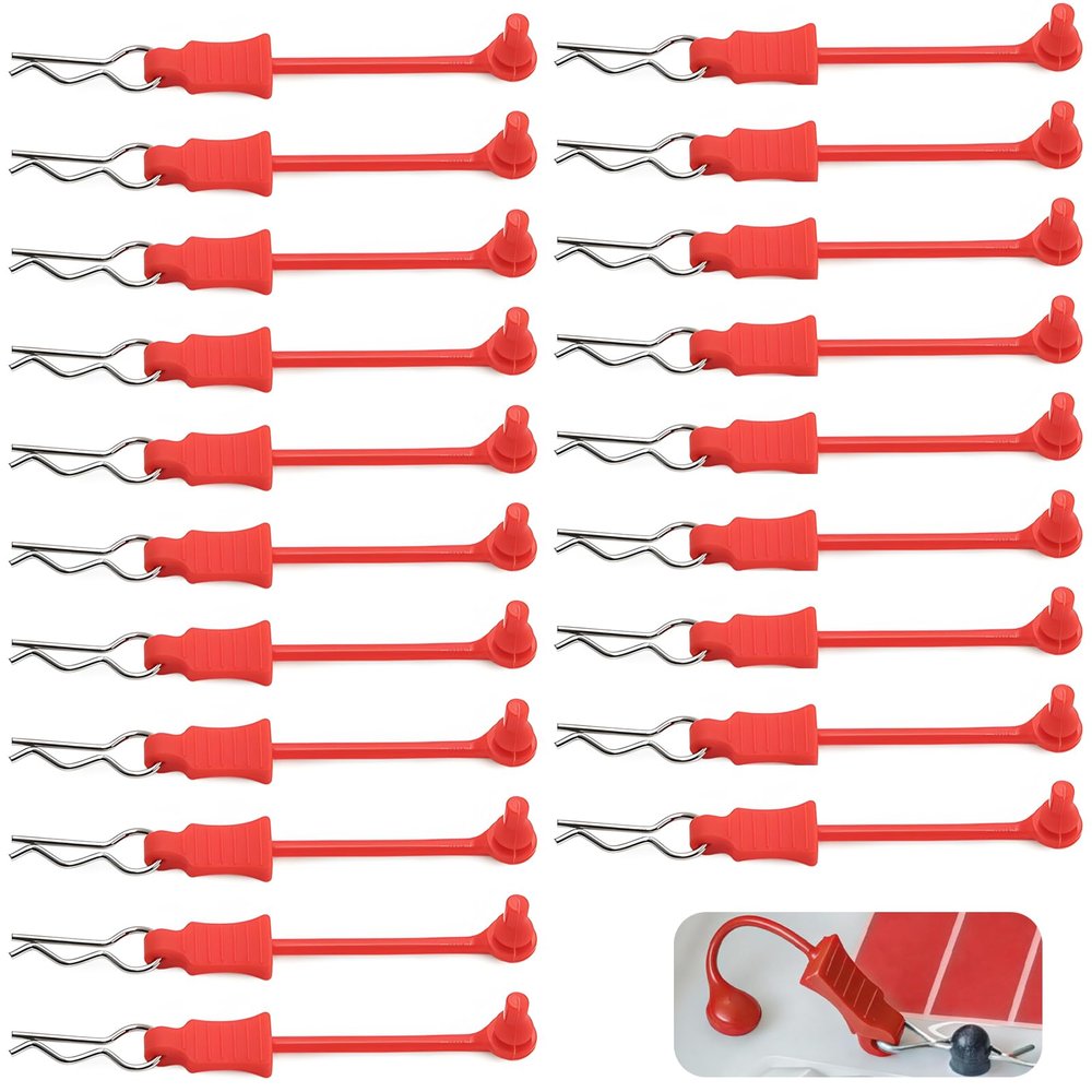 20Pcs RC Body Clips W/Pull Tabs R Pins Universal Shell Replacement Parts for 1/10 1/12 1/14 TRAXXAS ARRMA Axial Losi Redcat HPI Exceed Rc Car Crawler Truck Buggy Drone (Red)
