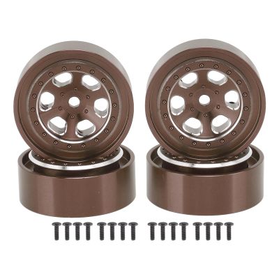 1.3 Inches Wheels Rim Aluminum Alloy Beadlock Wheel Rim for 4M 1/18 RC Crawler High Wear Resistance Improved Balance Easy to Install 4pcs (Ancient bronze)