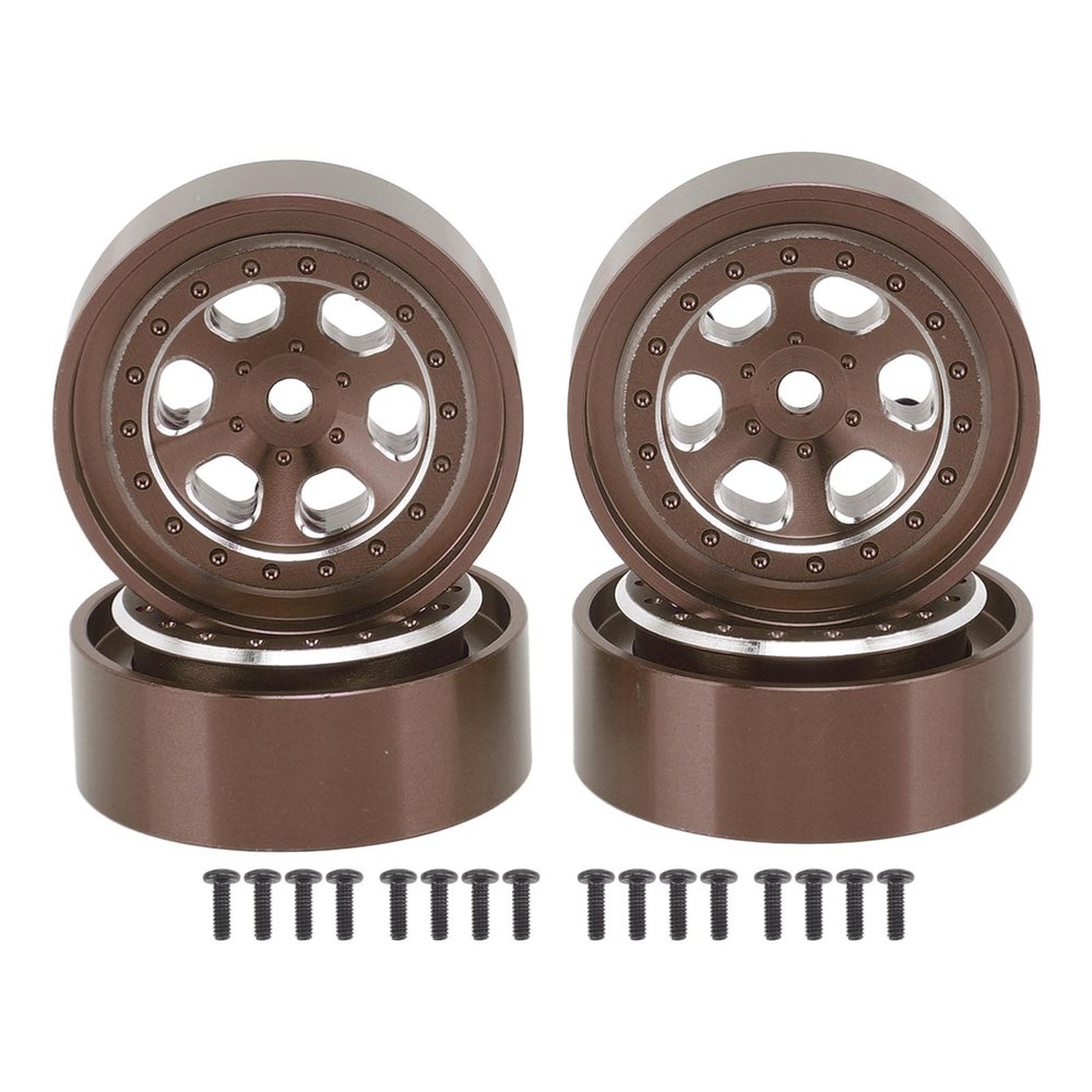 1.3 Inches Wheels Rim Aluminum Alloy Beadlock Wheel Rim for 4M 1/18 RC Crawler High Wear Resistance Improved Balance Easy to Install 4pcs (Ancient bronze)