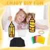 32 Sets Back to School Pencil Suncatchers Craft Kit DIY Window Stained Glass Effect Pencils Paper Crafts for Home School Classroom Decoration Kid Birthday Gifts Creative Art Projects Activity Game view 4