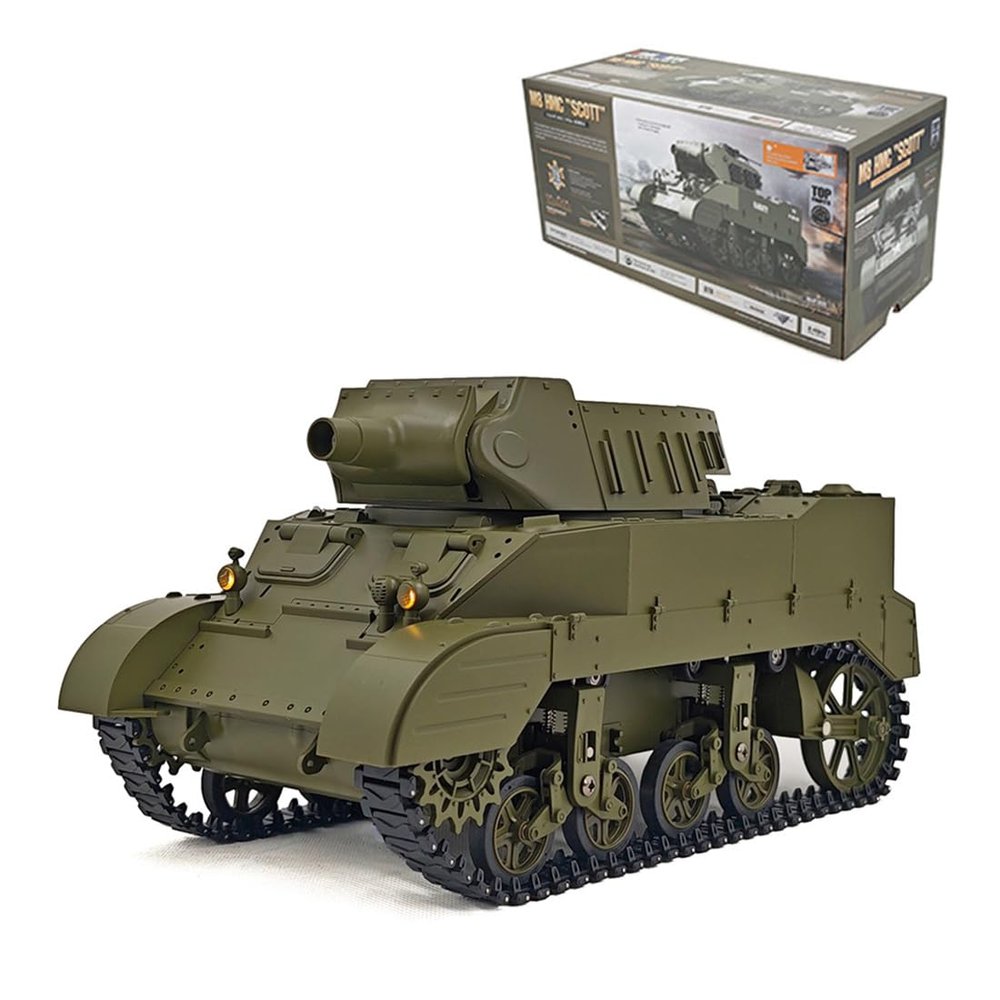 Kafoopolly 1/16 U.S. M8 Self-Propelled RC Tank, 2.4G Simulation of Military Vehicles Model with Sound Light Effects and Telescoping Smoke, Dual-Speed Modes (RTR Version)
