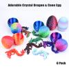 LOCYFENS 3D Printed Dragon Egg 6 Pack, Fidget Toys Kid, 3D Printed Animals Small 3D Printer Dinosaur Dino Eggs Toy Easter Gifts for Kids Boy Girls view 3