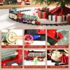 Luxspire Christmas Train Set with Smoke, Lights, and Sound, Classic Electric Train Set Around The Tree, Toy Holiday Decoration for 3 4 5 6 7 8+ Years Old Kids, Green view 3
