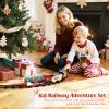 Luxspire Christmas Train Set with Smoke, Lights, and Sound, Classic Electric Train Set Around The Tree, Toy Holiday Decoration for 3 4 5 6 7 8+ Years Old Kids, Green view 4