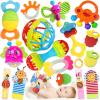Baby Rattles 0-6 Months: Baby Toys 6-12 Months Infant Toys 0-3 Months Newborn Toys Teething Toys 3-6 Months - Baby Teether Wrist Socks Gifts for Boy Girl Valentines Day Gifts for Kids view 1