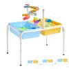FUNLIO Toddler Sensory Table, Height Adjustable Sand and Water Table for Kids 3-6 Years, 4 in 1 Toddler Water Table with 2 Storage Bins, Acrylic Board & 16 Accessory Pieces, Indoor and Outdoor Play view 1