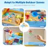 FUNLIO Toddler Sensory Table, Height Adjustable Sand and Water Table for Kids 3-6 Years, 4 in 1 Toddler Water Table with 2 Storage Bins, Acrylic Board & 16 Accessory Pieces, Indoor and Outdoor Play view 4