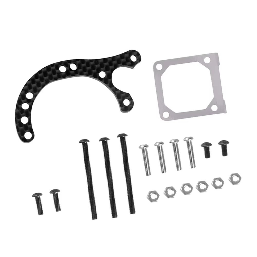 RC Car Accessories Compatible with Tamiya XV01 1/10 RC Car Upgrade Parts Replacement Accessories Carbon Fiber Pattern Motor Bracket Kit