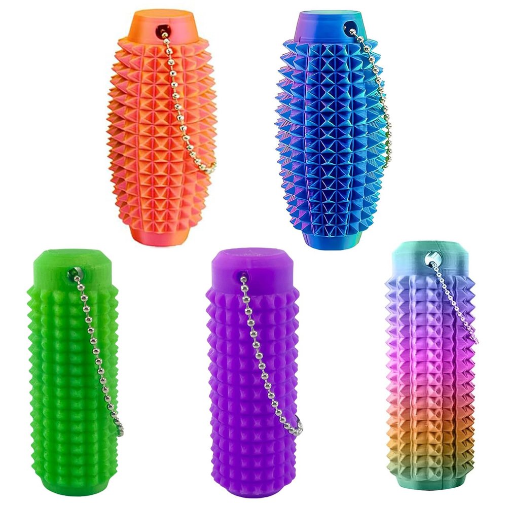 5PC Little Ouchies Fidget Toys Adults, Pain Stim Fidget Anxiety Relief Pain Stim Pocket Sensory Toys for Anxiety and Stress Reduction,Portable Travel Stress Relief Spiky Fidget Keychain (Style-2)