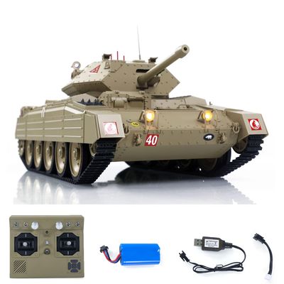 wheelfun 1/16 2.4G RC Military Tank Coolbank Crusader Mk Iii Wireless Control Battle Tank Model 360Turret Rotary Smoke Sound Lights RTR Hobby Grade Model for Adult Hobby(Yellow)