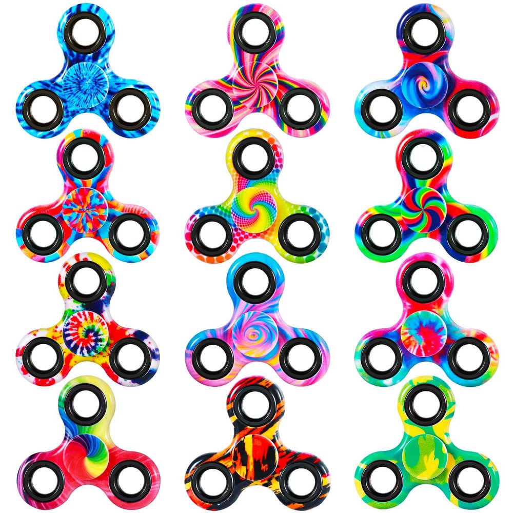 12 Pcs Metal Fidget Spinner Sensory Fidget Toys Adults Kids 4-8-12 with Autism ADHD Easter Basket Stuffers for Kids Anxiety Toys Stress Relief Teen Boy Gifts Birthday Party Favors Classroom Prizes