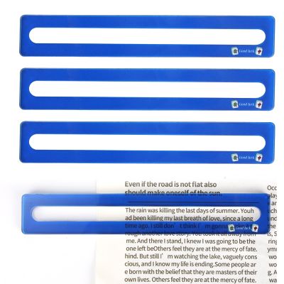 BOXOB 4pcs Mahjong Line Finder, Good Luck Mahjong Card Guide Marker Rules Reader Mah Jong Accessories and Gifts Reader Helper Tool for Player (Blue)