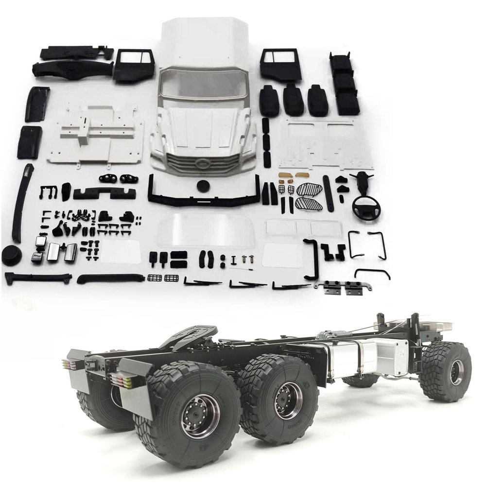 wheelfun Jdm-218B 1/14 6 * 6 Radio Controlled Off Road Dump Truck Kit Metal Chassis Differential Locks RC Model Dumper Plastic Car Shell Hobby Grade Model for Adult Hobby