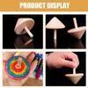 NUOBESTY 9pcs Wooden Spinning Top Toy, DIY Painting Gyro for Kids Craft Activities, Wood Gyroscope, Beige, 2.16 x 1.77 x 1.77 Inch view 4