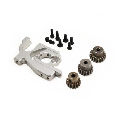 RC Car Parts for Wltoys 144010 124017 124016 RC 2845 Adjustable Motor Mount with 15T 17T 19T Pinion Gears Upgrade Parts Accessories(Silver)