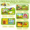 Busy Book for Toddlers 1-3, Montessori Toys for 1 2 Year Old Boy Girl Birthday Gifts, Busy Board Educational Learning Toys for 1+ Year Old, Toddler Airplane Travel Toy Farm Animals Activity Books view 2