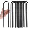 10 Pack Heavy Duty Trampoline Anchors, Black Wind Stakes 12x3cm Metal Ground Stakes for Swing Set, Tent, Outdoor Safety view 1