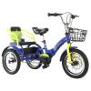 3 - 11 Age Tricycle Rickshaw Single Brake on Front Wheel, Cruiser Tricycles/ Tandem Trike Bike with Back Seat & Basket, Toddler/ Kids/ Childs Heavy Duty 3 Wheels Bicycle Foldable Portable(Blue,20in) view 1