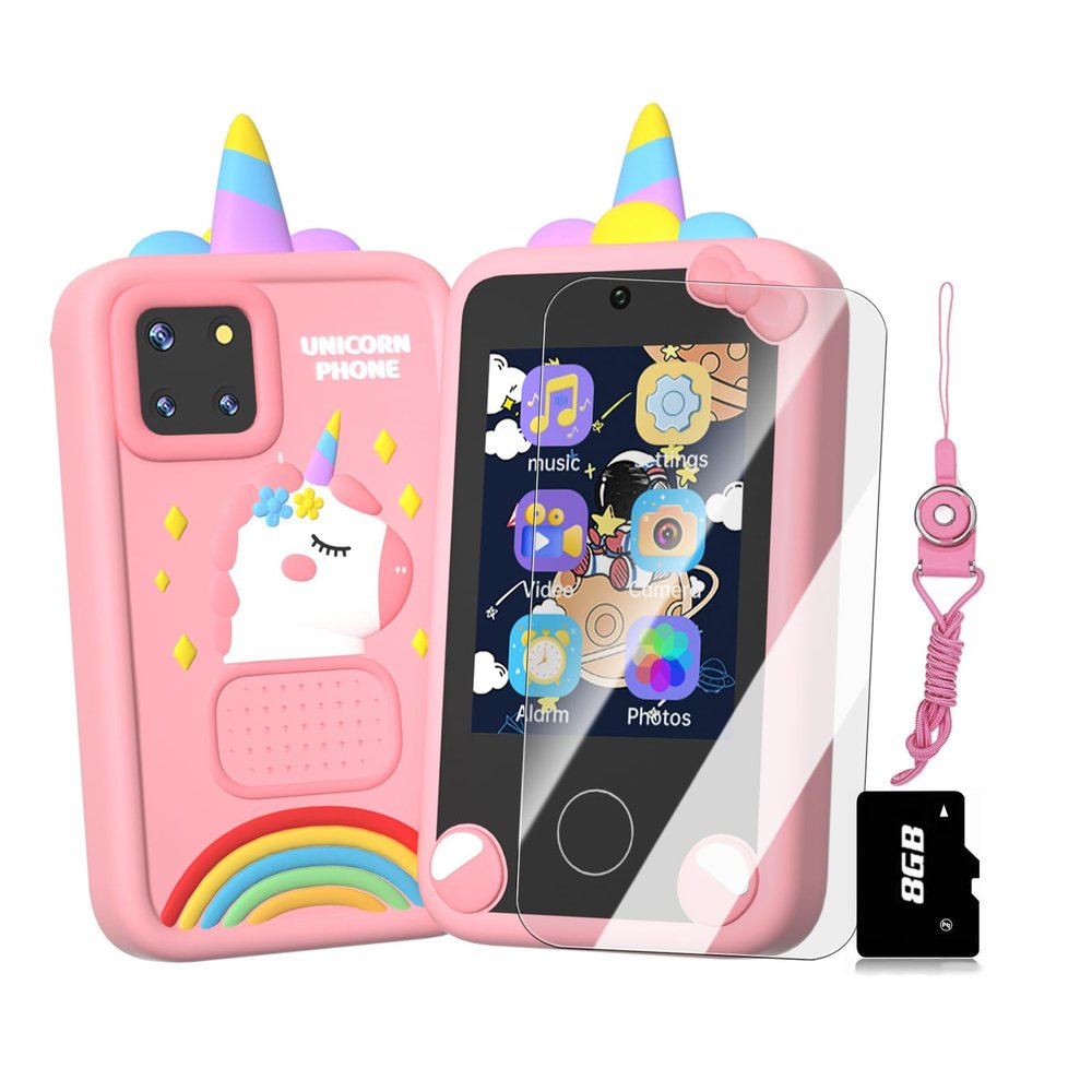 SPWVIP Kids Smart Phone Toys with Dual Camera & 8GB Card - 2.8" Touchscreen Learning Toy Cell Phone for Boys & Girls 3-10,Educational Games, Music Player, Christmas Birthday Gift