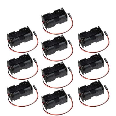 YYAZYYZ 5/10pcs 4 Cell AA Holder Case with JR Connector Double Layer Slot Box 6V for RC Servo Tester Flysky Receiver