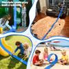 18Ft Flexible Race Track for Kids, with Three Types of Hooks,Monster Blue Truck Ramp with Suction Cups - Rolls Up Portable DIY Racetrack Compatible with Diecast 1/64th Cars Model view 4