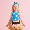 Tirdkid 2 Pack Adorable Red Blue Monster Costume & Eyes Headband  Perfect Cartoon Fuzzy Costumes for Halloween Parties and Celebrations view 3