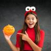 Tirdkid 2 Pack Adorable Red Blue Monster Costume & Eyes Headband  Perfect Cartoon Fuzzy Costumes for Halloween Parties and Celebrations view 4