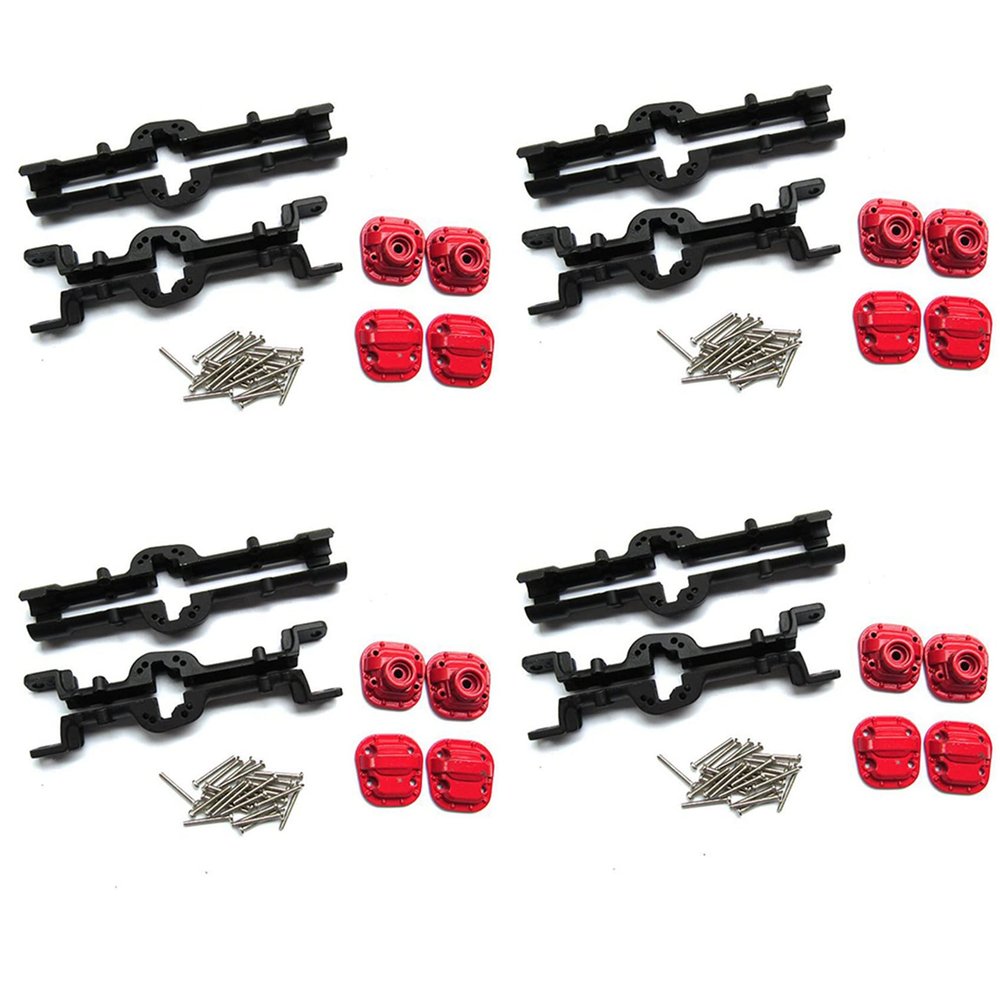 Cwmiibili 4X Metal Front and Rear Bridge Axle Housing Case for MN D90 D91 MN99 MN99S 1/12 RC Car Upgrade Parts Accessories,Black