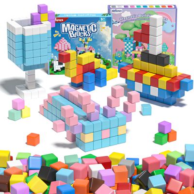 Apluses 181PCS Magnetic Building Cubes for Kids | Montessori STEM Learning Toys, Sensory Magnet Blocks for Boys and Girls Aged 3 to 8 Years