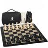 20-Inch Portable Folding Chess Set with Weighted Plastic Pieces, Double Queens & Carrying Bag  Ideal for Adults, Beginners, Camping, and Game Nights view 1