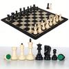 20-Inch Portable Folding Chess Set with Weighted Plastic Pieces, Double Queens & Carrying Bag  Ideal for Adults, Beginners, Camping, and Game Nights view 2