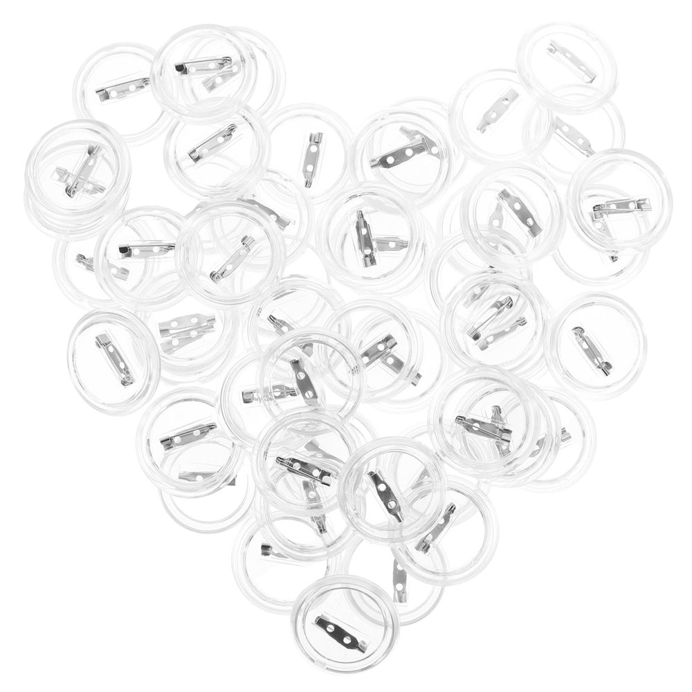 Cabilock 50pcs Clear Button Badge Kit for DIY Crafts Create Your Own Picture Pins with Acrylic Design Safe and Fun Badge Making Supply for Develop Crafting Skills and Creativity