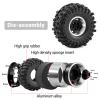 1.9" Beadlock Wheels and Tires for 1/10 RC Crawler TRX4 Axail SCX10 SCX10 III 90046 D90,1.9 RC Wheels 1.9 Beadlock Tires RC Rims,4 Packs (black) view 2