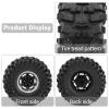 1.9" Beadlock Wheels and Tires for 1/10 RC Crawler TRX4 Axail SCX10 SCX10 III 90046 D90,1.9 RC Wheels 1.9 Beadlock Tires RC Rims,4 Packs (black) view 3