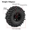 1.9" Beadlock Wheels and Tires for 1/10 RC Crawler TRX4 Axail SCX10 SCX10 III 90046 D90,1.9 RC Wheels 1.9 Beadlock Tires RC Rims,4 Packs (black) view 4