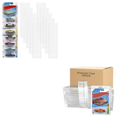 10 Pcs Model Car Display Case Wall Mount + 30 Pcs Protector Case