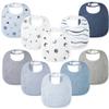100% Cotton Muslin Baby Bibs 10-Pack Baby Drool Bibs for Unisex Baby Toddlers Infant Newborns Drooling and Teething(Blue Print) view 1