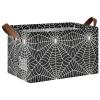 ALAZA Funny Spider Web Halloween Black Rectangular Closet Storage Box Storage Bin Basket Storage Cube with Leather Handles Nursery Storage Laundry Hamper 2 Piece view 1